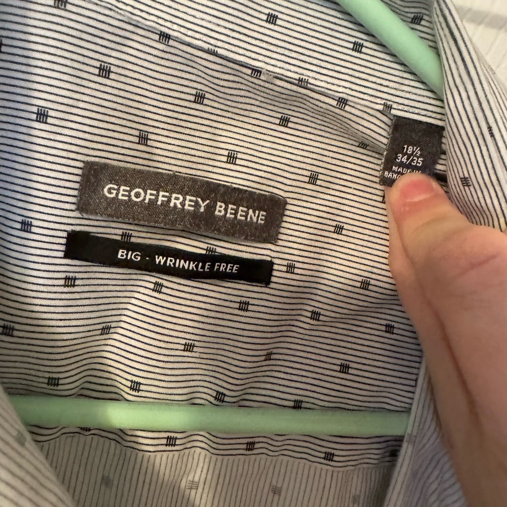 Geoffrey Beene Men's White Striped Shirt